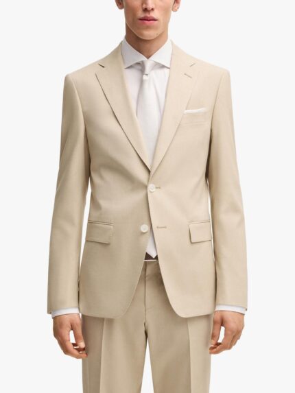 BOSS Hutson Heritage Slim Fit Blazer, Light Beige
