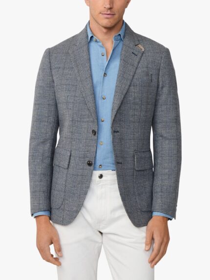 Hackett London Ascot Block Blazer, Blue